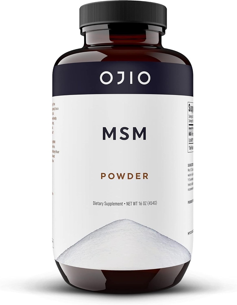 Pure OptiMSM MSM Powder - MSM Supplement - Fælles, hud, hår, negle - Kosher, Vegan, Gluten Free, Non- GMO, Ingen pesticider eller herbicider - 16 oz (pakning med 1)
