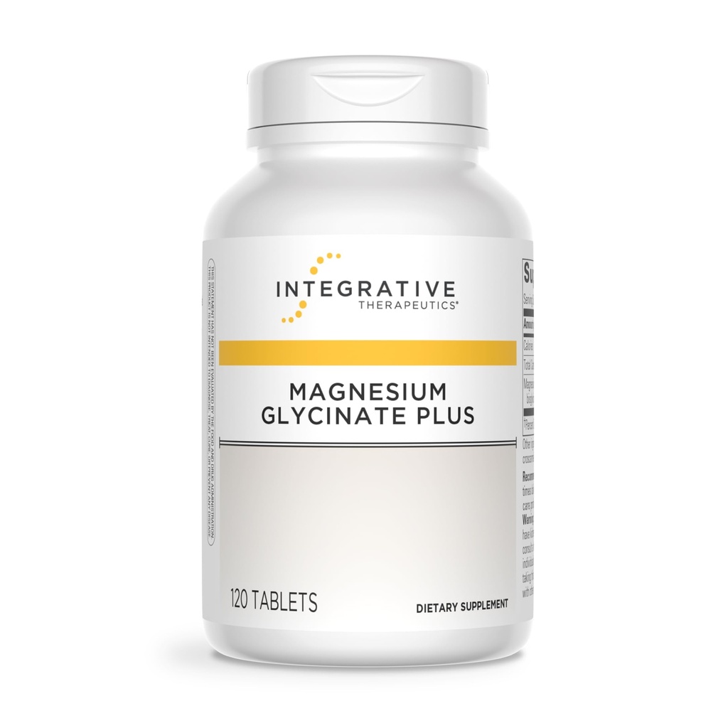 Integrativ terapi Magnesium Glycinate Plus - Hjerne funktion Support til voksne * - Understøtter hjerte og muskelfunktion * - Dairy- Free & Gluten- Free - 120 Greve (60 Servere)