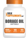 Bulkadditions.com Borage Oil Softels - Gamma Linolensyre tillæg, Borage Oil Supplements, Borage Oil 1000mg - Gluten Free, 1 Softgel per Serving, 180 Greve (Pack of 1)
