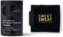 Sportsforskning Creatin monohydrat og sød sweat waist trimmer - sort og gul (Stor)