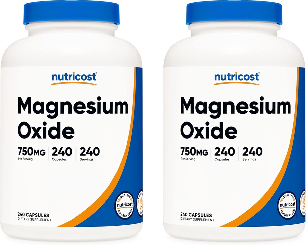 Nutricost Magnesiumoxid 750mg, 240 kapsler (2 flasker)