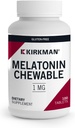 Kirkman - Melatonin 1 mg tyggetabletter - 100 tabletter - fremmer søvn - genopfrisker Mint Flavor - Hypoallergen