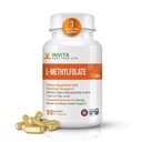 INVITA L- Methylfolat - Professional Strength Active Methyl Folate - 5-MTHF Supplement for Energy, Mood & immunsupport - Ikke GMO, Gluten Free, No Fillers (7,5 Mg)