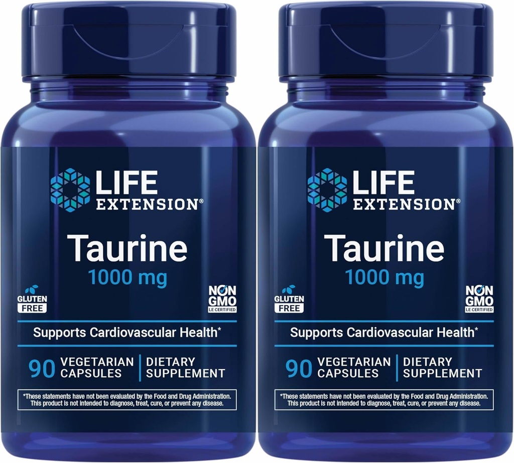 Life Extension Taurine 1000 mg, 90 Vegetariske kapsler (pakning med 2)