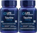 Life Extension Taurine 1,000 mg, 90 Vegetarian Capsules (Pack of 2)