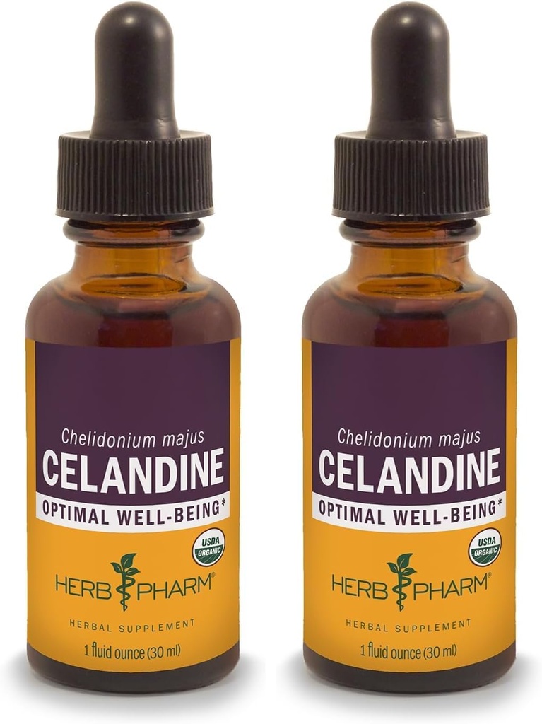 Herb Pharm Certified Organic Celandine Liquid Extract - 1 Ounce (Pack of 2)