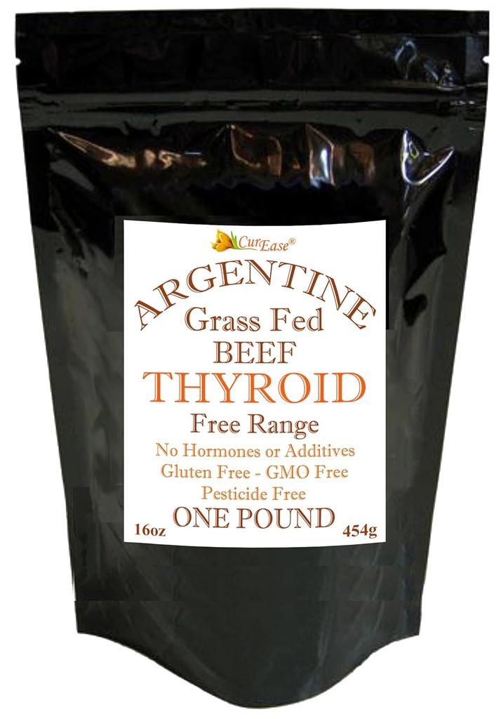 CurEase Beef Thyroid Powder - Argentine Grass Fed & Finished (16oz) Pound 1lb 908 Servings