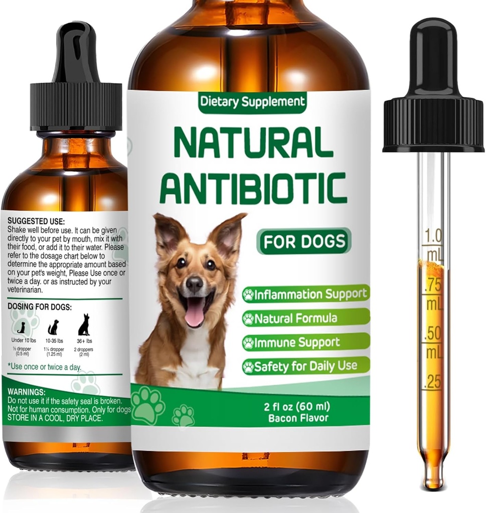 Antibiotika til hunde, Naturlige Antibiotika til hunde, Pet Antibiotika, Hunde Multivitamin, Understøtter hundeallergi og Itch Relief, Kosttilskud, Natural Herbal supplement