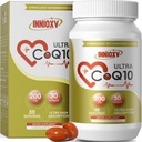 CoQ10 200mg Softgels for Heart Health, Powerful Antioxidant Supplement for Vaskulære Sundhed, Energiproduktion, High Absorption CoQ10 Nutritional Supplements, 30 Softgels