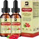2Pack Berberine supplement - Berberine flydende dråber med Ceylon kanel, gurkemeje, Bitter Melon, Milk Thistle, Berberine HCL Supplement Aktiverer AMPK & GLP-1 til fordøjelsessystem support