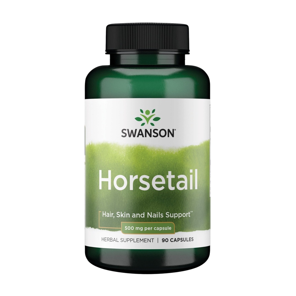 Swanson Horsetail - Herbal supplement støtte sundt hår, hud & negle - Naturlige ingredienser til ben sundhed & urinveje støtte - (90 kapsler, 500mg hver)