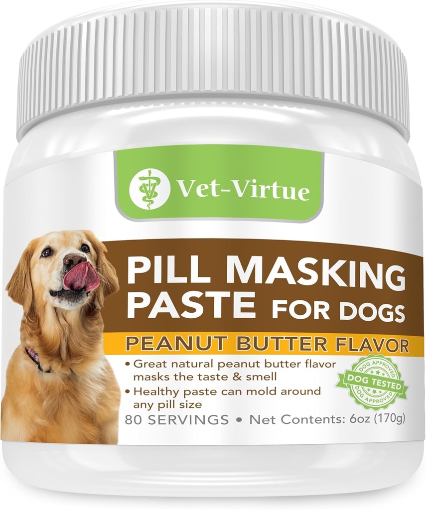 Pill Masking Paste til hunde, Peanut Butter Flavor - Perfekt Pet Medicine Treats til at skjule piller, Medicin & kapsler, med naturlige ingredienser & pakket med Flavor Hunde kærlighed