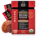 Organic Reishi Mushroom Extract Fruiting- Body Powder 35% Beta Glucan - 100% Pure, Premium og Organic -30 Services- Ganoderma Lucidum, Lingzhi, Tea