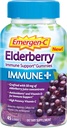 Emergen- C Immun + Elderberry Gummies, 750 mg C-vitamin med D-vitamin, zink og elektrolyter, immuntilskud kosttilskud, koffein fri, Gluten fri, Elderberry flavor - 45 Greve
