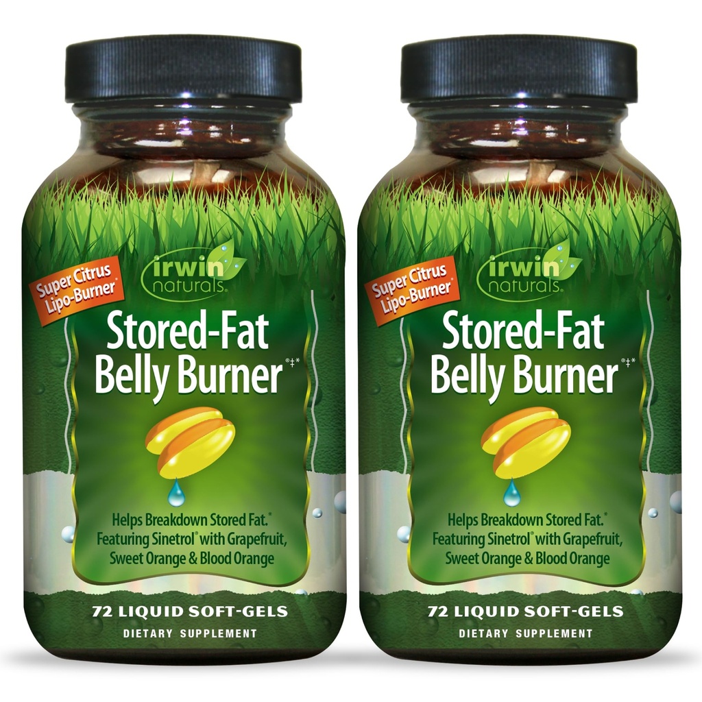 Irwin Naturals Stored- Fat Belly Burner - 60 Liquid Soft- Gels, Pack of 2 - Hjælper støtte Opdeling af lagret fedt - 40 Total Servering