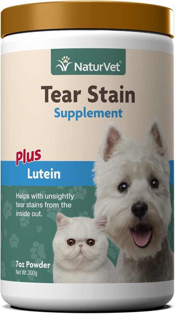 NaturVet - Tear Stain Plus Lutein Note 124; Eliminerer Unsightly Tear Sitains