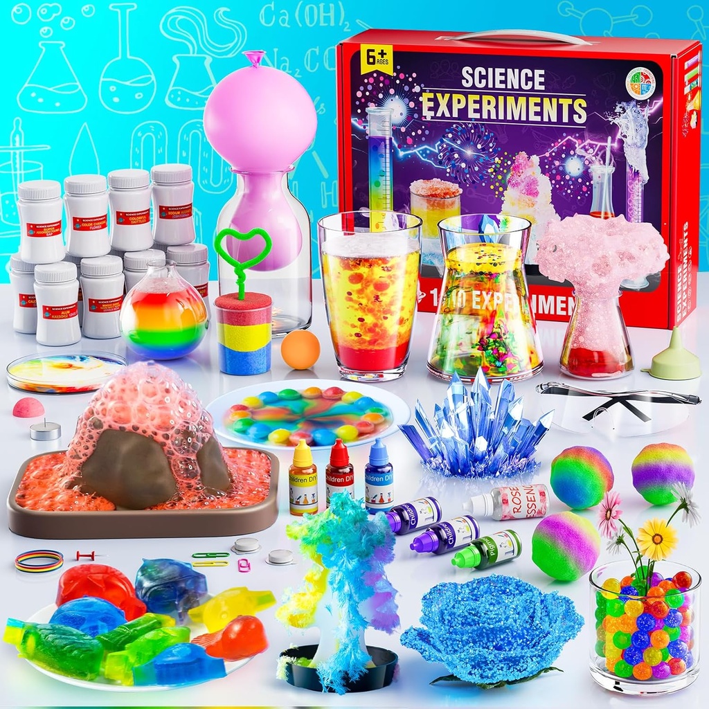 110 Lab Experiments Science Kits for Kids - STEM projekter Uddannelsesmæssige videnskabelige legetøj for børn 6 7 8 9 10 12 År Gamle, Julefødselsdagsgaver til drenge og piger, kemi sæt, læring og uddannelse