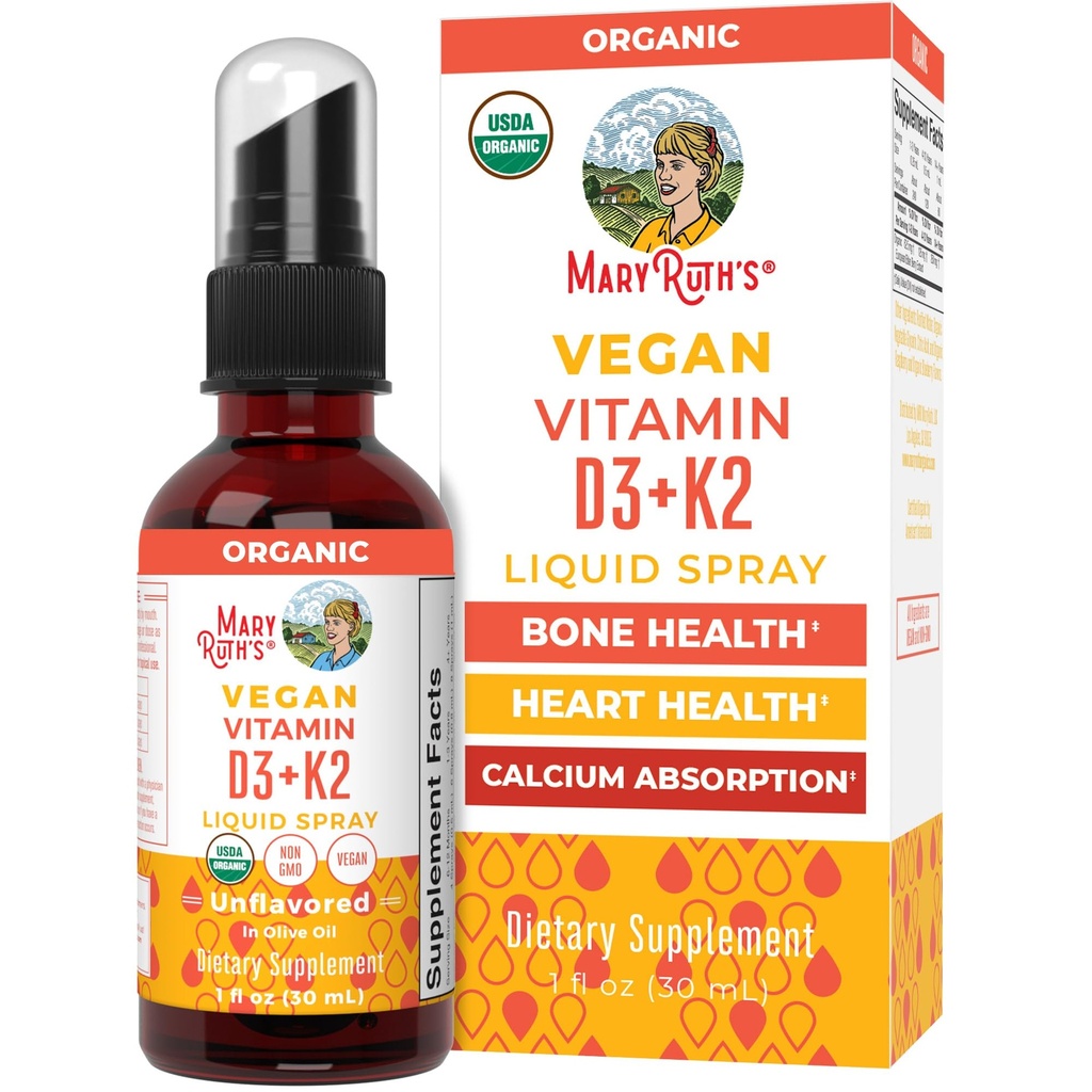 MaryRuth 's Organic D3 + K2 Spray for voksne & Kids for Bone Health