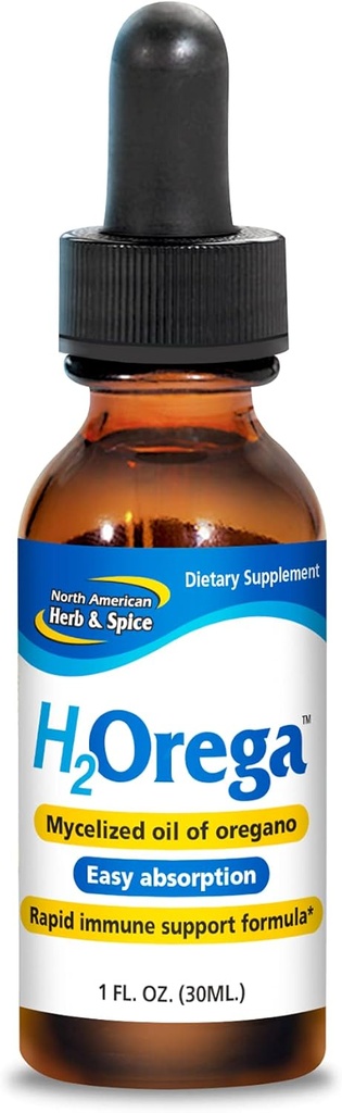 NORDAMERICAN HERB & SPICE H2Orega - 1 fl. oz. - Mycelized Oil of Oregano - Rapid immunsupport Formel - Easy Absorption - Non- GMO - 173 Servering