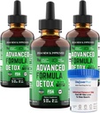 Salutem Vita ™ Liquid Advanced Formel Detox - Detox Kit med Test Cup: Flydende Kosttilskud til Total Body Cleanse - Supplement for Toxin Removal - 3 Pack - 2 Fl Oz (20 Servere)