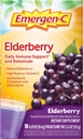 Emergen- C Elderberry Fizzy Drink Mix, Elderberry immunforsvar, naturlige smagsstoffer, med høj potens C-vitamin, 18 Greve