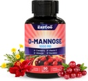 D- Mannose Supplement - 1000 mg kapsler med tranebær, C-vitamin, Hibiscus & Mælkebøtte ekstrakt, Support Urinary Health, D Mannose & Tranebær kapsler, 90 Greve