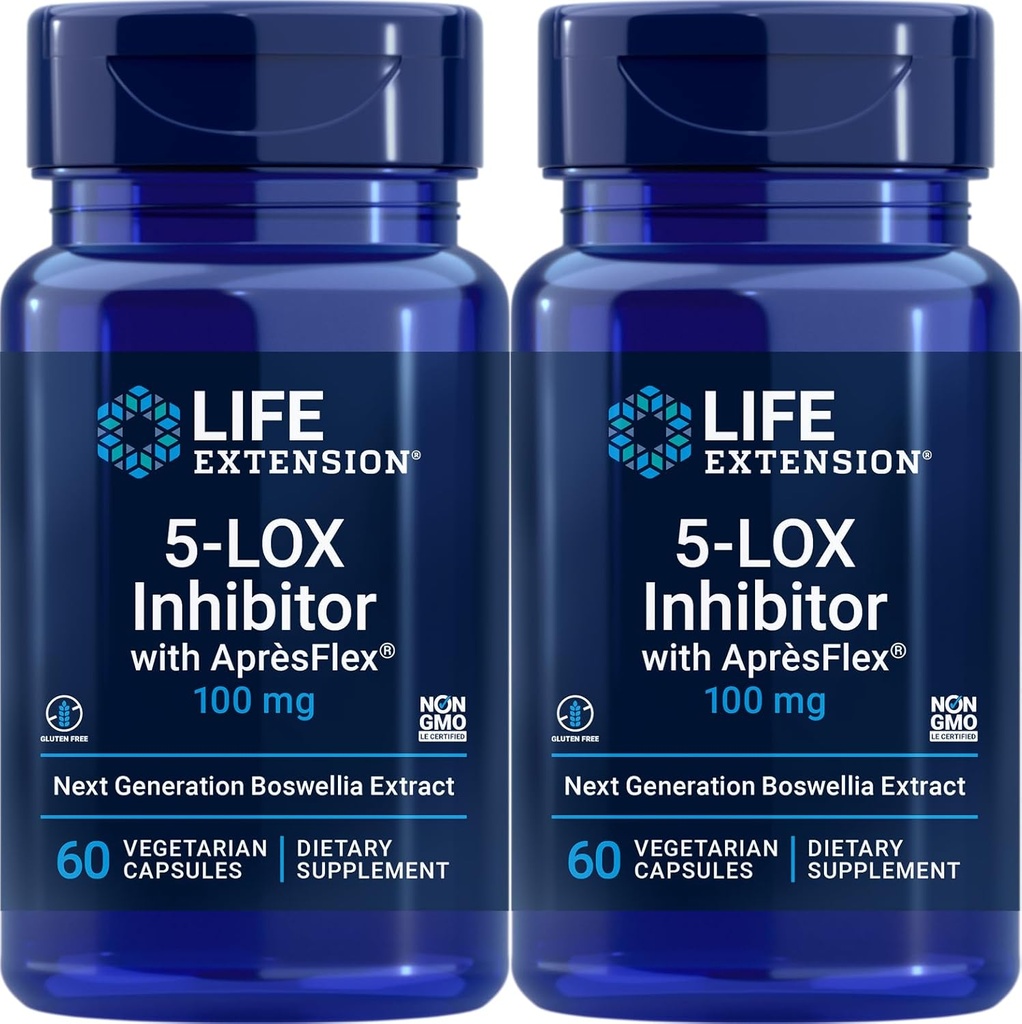 Life Extension 5- LOX Inhibitor med AprèsFlex 100 mg, 60 vegetariske kapsler (pakning med 2)