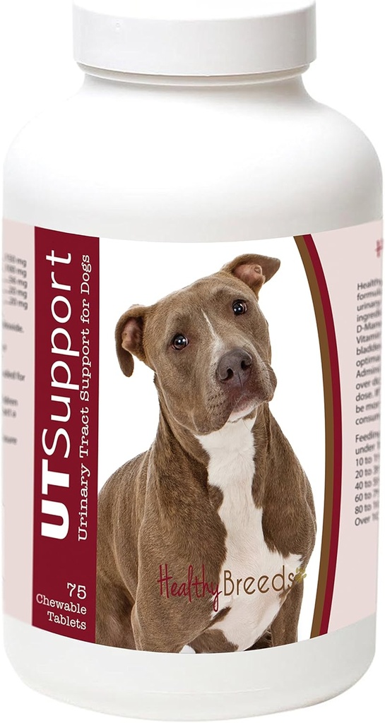 Sunde racer Pit Bull Cranberry Chewables - UT Support - Effektiv i at hjælpe med at bekæmpe skadelige bakterier & forhindre infektion i din hunds Bstige - 75 Greve