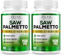 (2 Pack) Saw Palmetto Prostata Supplement for mænd, 3- in-1 Fordele, DHT Blocker Hårvækst og Beta Blocker, Urinary Health, Prostate Function Support, 2 Måned Supply