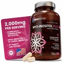 OmniBiotics Myo- Inositol & D- Chiro Inositol Supplement med 40: 1 Ratio for Hormone Balance for Kvinder - Kvinder supplement til støtte reproduktiv sundhed & ovarie funktion. Ikke- GMO - 120 Veganske kapsler