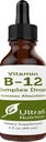 Ultra6 Nutrition Vitamin B12 Sublingual Liquid Drops - B12 Methylcobalamin supplement Great for Energy & Tirødmen - Vitamin-B Kosttilskud til kvinder og mænd - 90 dages forsyning