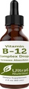 Ultra6 Nutrition Vitamin B12 Sublingual Liquid Drops - B12 Methylcobalamin supplement Great for Energy & Tirødmen - Vitamin-B Kosttilskud til kvinder og mænd - 90 dages forsyning
