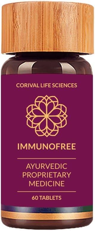 Biogetica Immunofree Herbal Supplement for immunforsvar - Natural Potent Blend of Tulsi, Kalmegh, Yashtimadhu & Giloy for immunboost - 100% Vegan - 60 tabletter