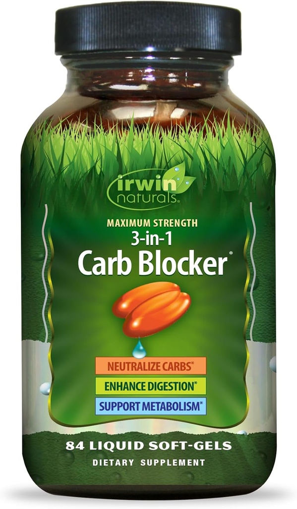 Irwin Naturals Maksimal styrke 3- in-1 Carb Blocker 84 Greve