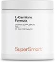 Supersmart - L- Carnitin Formel (Natural Lemon Flavor) - 2- in-1 med Acetyl L- Carnitin & L- Carnitin Tartrat Powder - Aminosyrer Kompleks Supplement: 124; Non- GMO & Gluten Free - 105 g