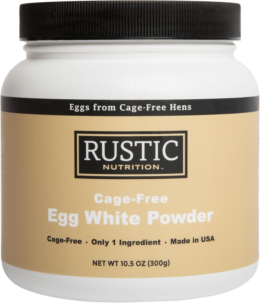 Cage- Free Egg White Protein Powder, USA- Sourced, 21g Protein, Humanly- Raised, 0g Fedt, 0g Sukker, 0g Cholesterol (Unflavored, 10,5 Oz)