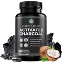 Ren kokos aktiverede Charcoal Kapsler - 180 Charcoal Pills, Hjælper med Tandblegning, Bloating og Body Cleansing. Non- GMO - Gluten Free, Vegan
