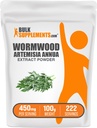 BulkSupplements.com Wormwood Extract Powder - Artemisia Annua Sourced fra Sweet Wormwood Leaves, Herbal Supplement - Gluten Free, 450mg per Serving, 100g (3,5 oz) (Pack of 1)