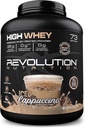 Revolution Nutrition, High Whey, Protein Powder 6LB, Whey Isolate, Gluten Free, Lean Muscle Mass for Mænd & Kvinder, 25g Protein Per Scoop, 2,7 kg, 73 Servere (Iced Cappuccino, 6 Pound)