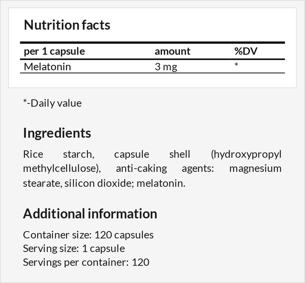 APOLLO 'S HEGEMONY Melatonin 3 mg 120 kapsler.
