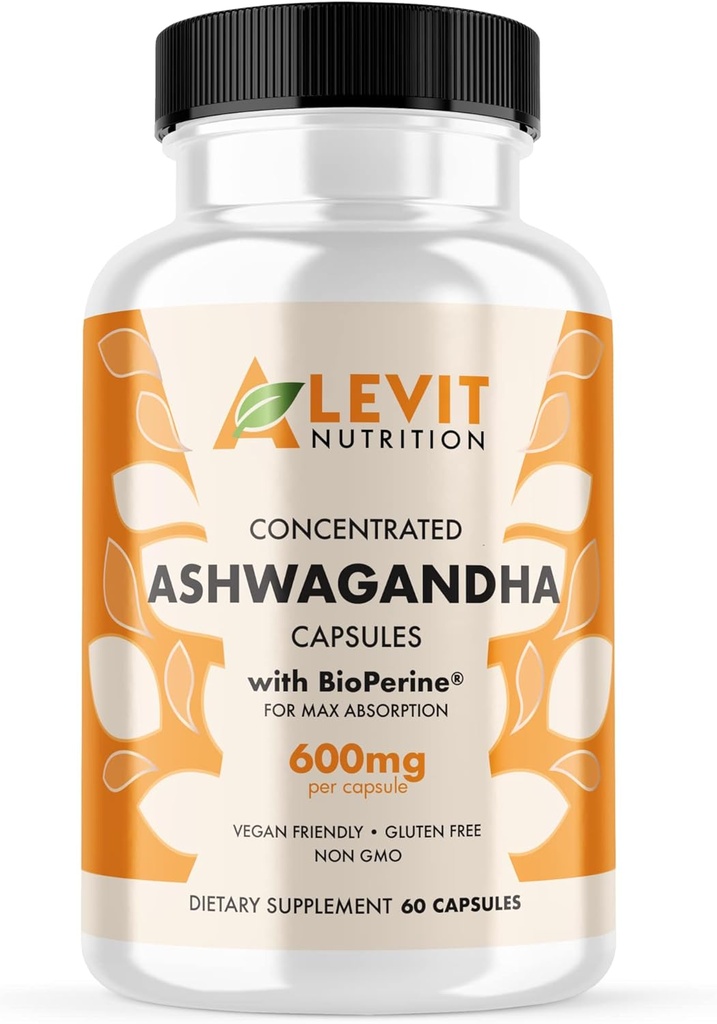Organic Ashwagandha 600mg - 60 Greve (2-måned Tilgang) - Vegan - BioPerine for Forbedret Absorption - Stress, Mood & Wellbeing Support