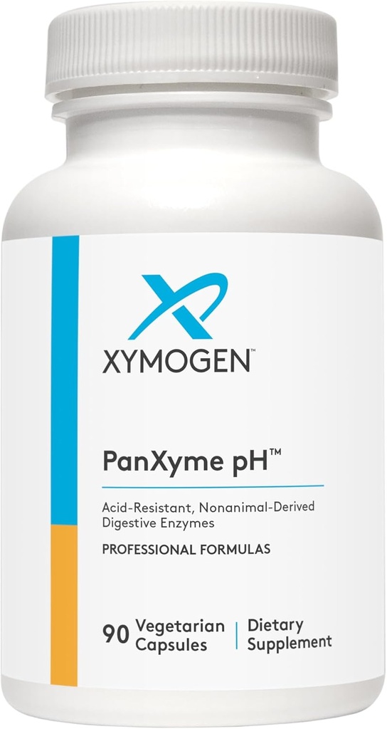 XYMOGEN PanXyme pH - fordøjelsesenzymer til Gut Health - Amylase, Lipase og Protease Enzyme supplement - Gut Health Kosttilskud til fordøjelsesstøtte - Gluten Free + Vegan (90 kapsler)