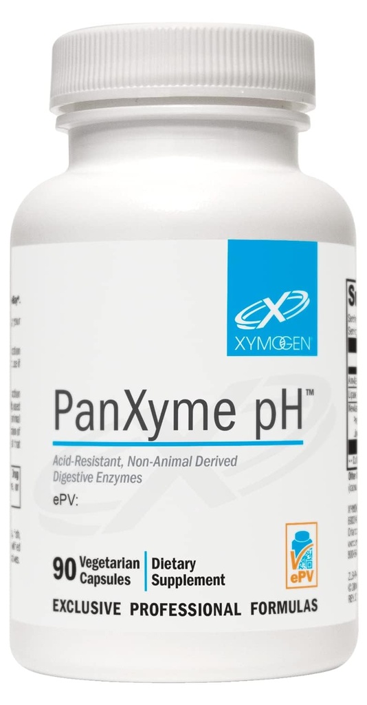 XYMOGEN PanXyme pH - fordøjelsesenzymer til Gut Health - Amylase, Lipase og Protease Enzyme supplement - Gut Health Kosttilskud til fordøjelsesstøtte - Gluten Free + Vegan (90 kapsler)