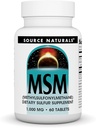Source Naturals MSM (methylsulfonylmethane), a Dietary Sulfer Supplement, 1,000 MG - 60 Tablets