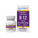 Superior Source No Shot Vitamin B- 12 Methylcobalamin 1000 mcg, B- 6 & folsyre 400 mcg - Understøtter hjerne & hjerte sundhed - Aids Natural Energy Nivels - 60 Sublingual Opløsning Tablets