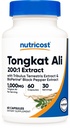 Nutricost Tongkat Ali 1.000mg 60 kapsler - med Tribulus Terrestris og BioPerine, Vegetarisk Caps, Non- GMO, Gluten Free, Potent Extract