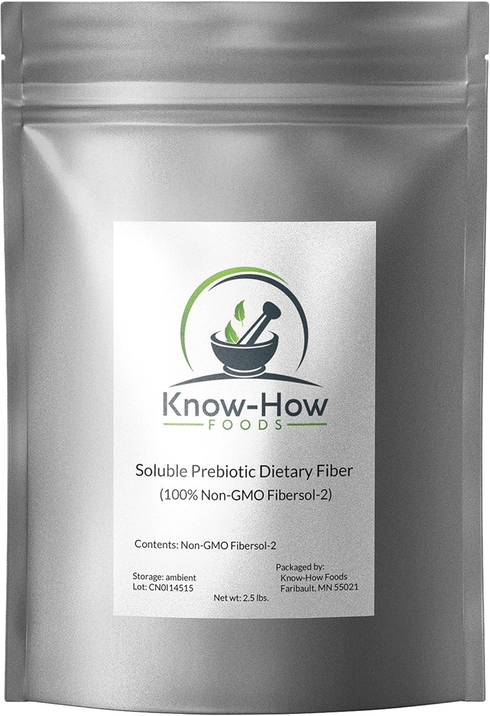 Knowhow fødevarer Prebiotic Dietary Fiber (non-GMO) - Lavet med 100% Fibersol- II - 2,5 lbs. Pouch