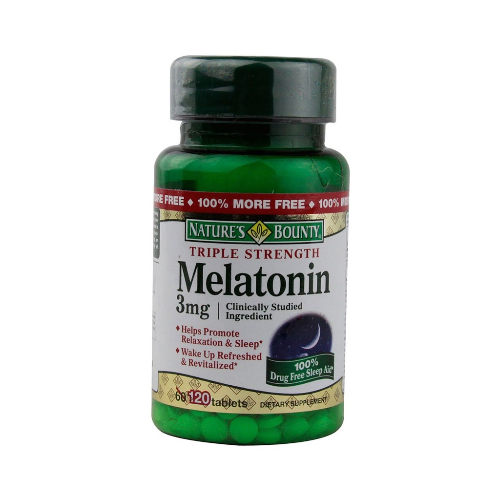 Naturens Bounty Melatonin 3 mg tabletter 120 tabletter (Pakninger med 4)