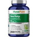 NusaPure Sea Kelp Natural Jod 325mcg 10: 1 Extract, 65 mg Tilsvarende 650 mg Capsule 200 Count (non-GMO, Vegan)