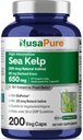 NusaPure Sea Kelp Natural Jod 325mcg 10: 1 Extract, 65 mg Tilsvarende 650 mg Capsule 200 Count (non-GMO, Vegan)